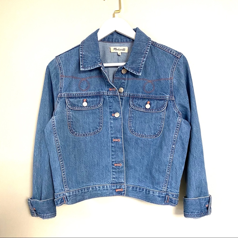 Madewell Cropped Jean Jacket Western Edition - Picture 3 of 10